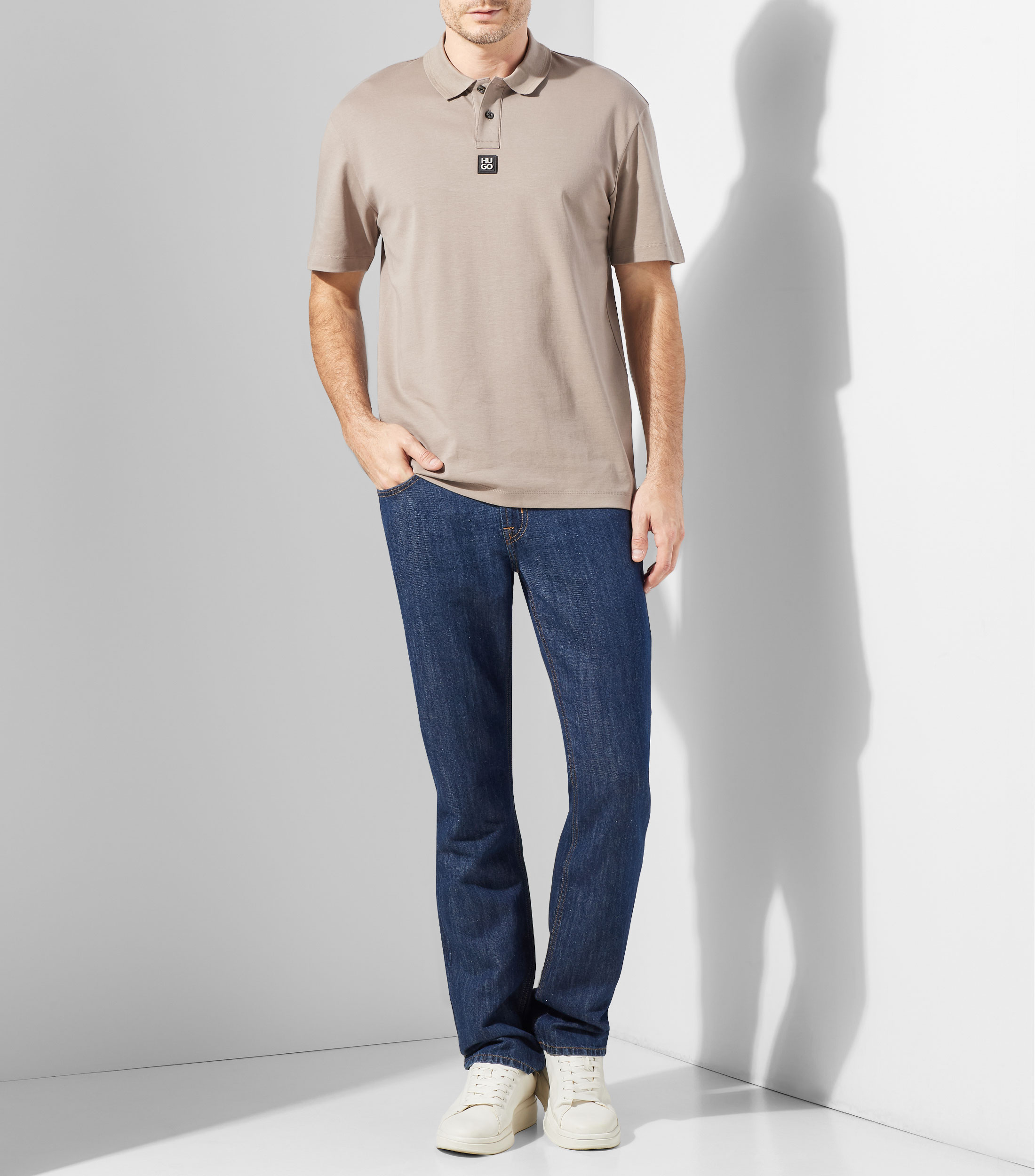Playera tipo polo manga corta lisa Hombre